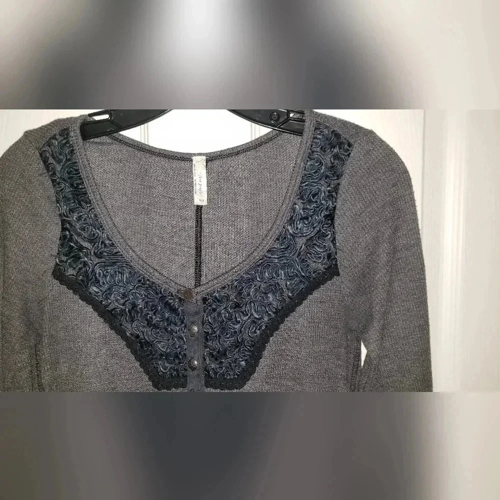 Free People | Diego, Waffle Knit, Button-up, Henley, Sweater